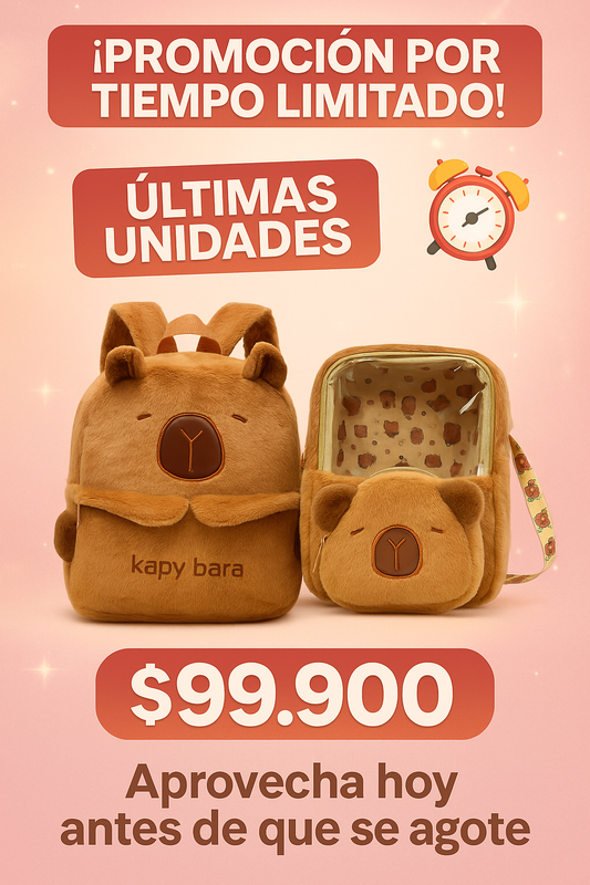 Combo Lonchera y Morral Capibara